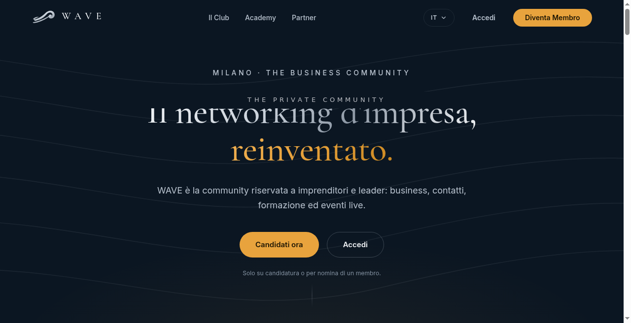 Wave platform home — The Private Community